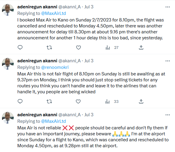 Nigeria's Air Peace and Max Air cancel flights